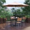 Flash Furniture Faux Teak 35" Table-Tan Umbrella-Base-4 Chairs XU-DG-810060364-UB19BTN-GG - alternate 1